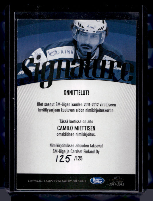 2011-12 Cardset Signature - Camilo Miettinen /125