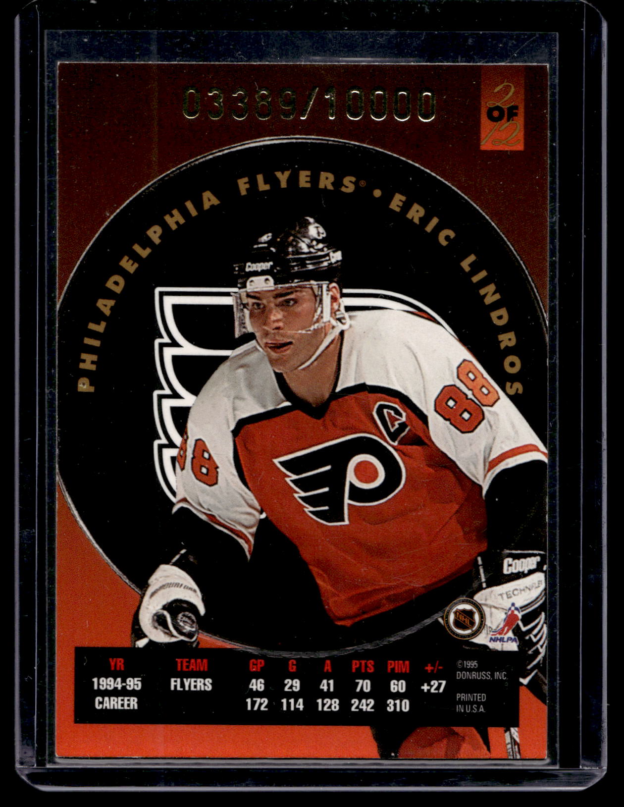 1995-96 Leaf - Fire on Ice - Eric Lindros #2 /10000