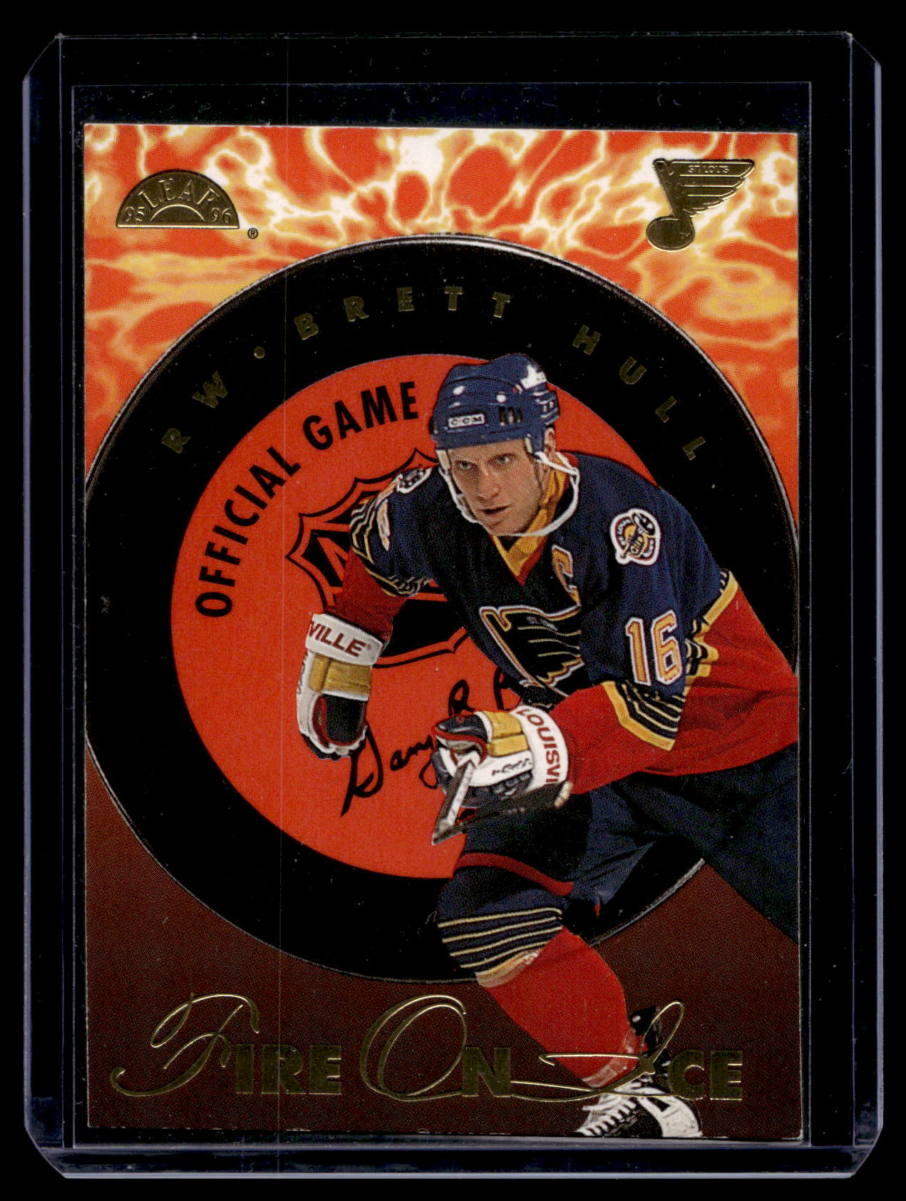 1995-96 Leaf - Fire on Ice - Brett Hull #9 /10000