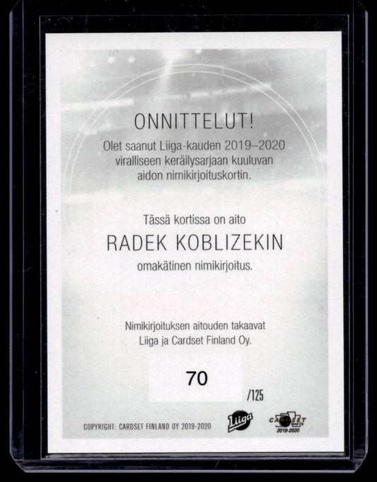 2019-20 Cardset Signature - Radek Koblizek /125
