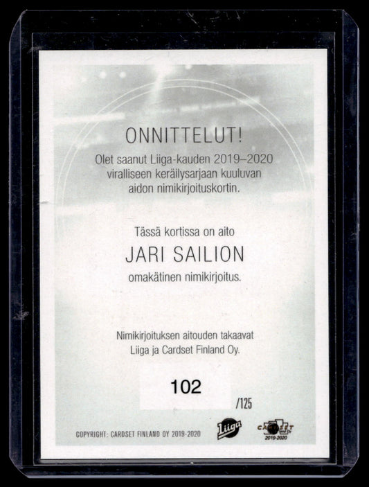 2019-20 Cardset Signature - Jari Sailio /125