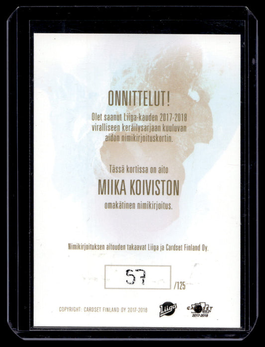 2017-18 Cardset Signature - Miika Koivisto /125