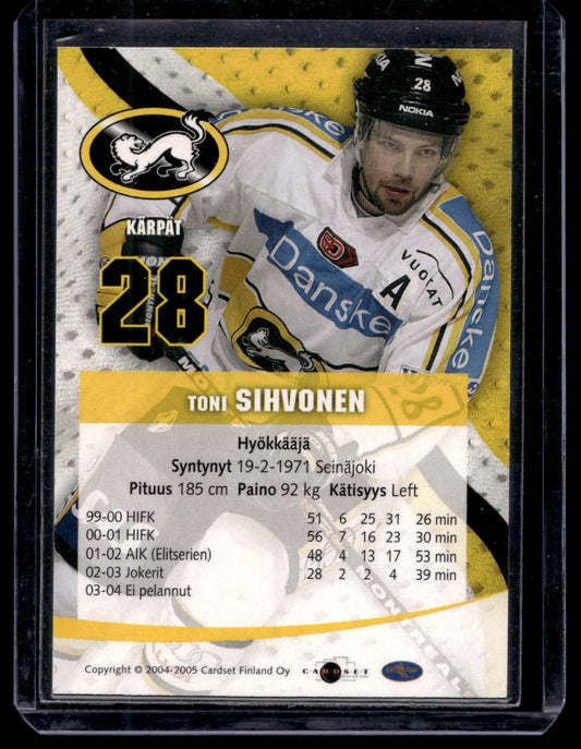 2004-05 Cardset Signature - Toni Sihvonen