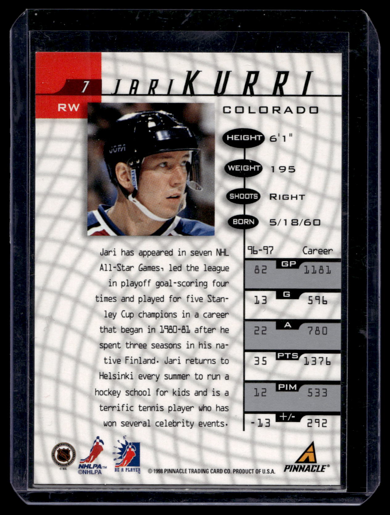 1997-98 Pinnacle Be A Player - Autographs - Jari Kurri #7