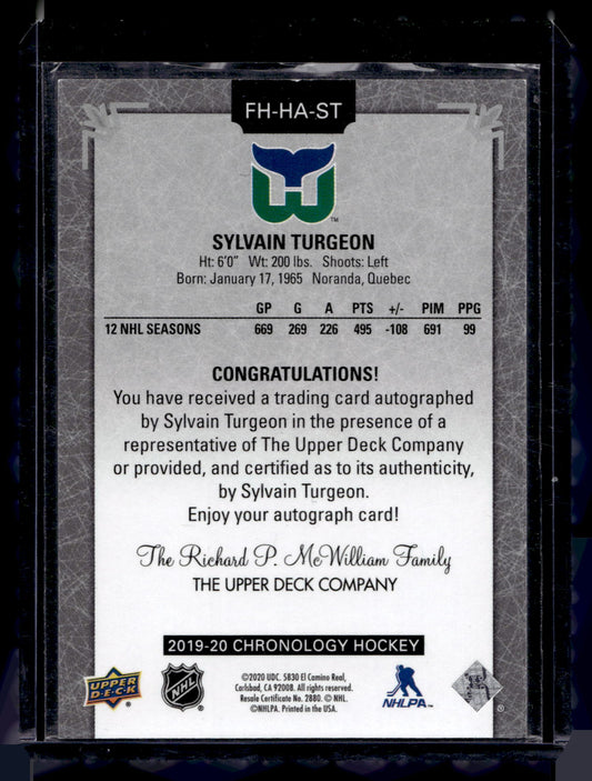 2019-20 Upper Deck Chronology - Franchise History Autographs - Sylvain Turgeon #FH-HA-ST