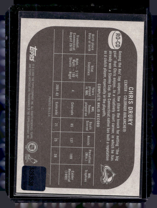 2002-03 Topps Heritage - Real One Autographs - Chris Drury #RO-CD