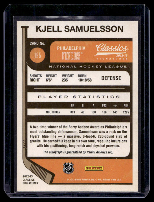2012-13 Panini Classics Signatures - Autographs - Kjell Samuelsson #195