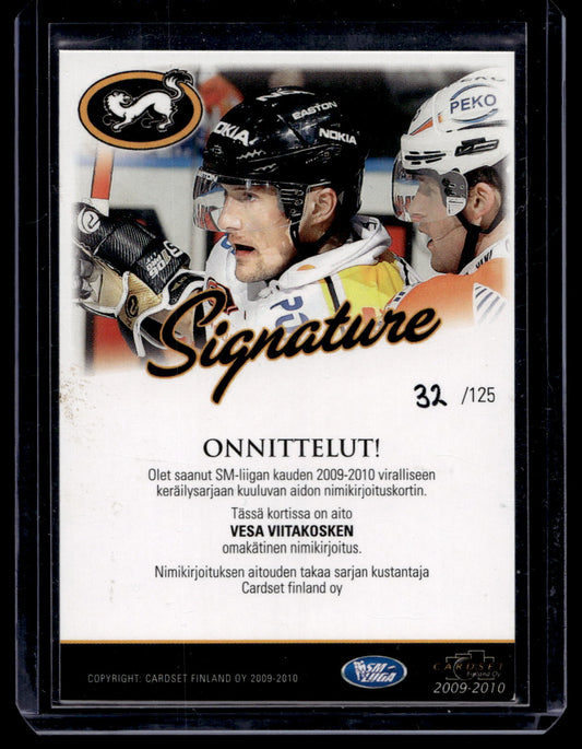 2009-10 Cardset Signature - Vesa Viitakoski /125