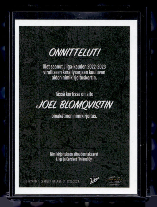 2022-23 Cardset Signature Limited Edition - Joel Blomqvist /40
