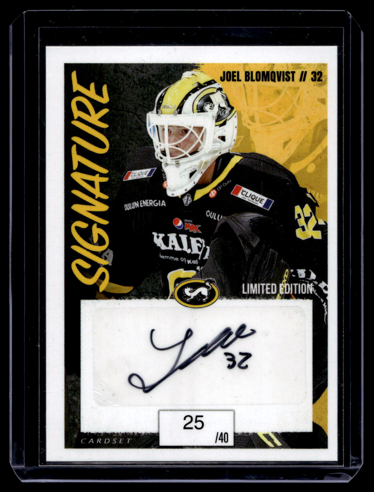 2022-23 Cardset Signature Limited Edition - Joel Blomqvist /40