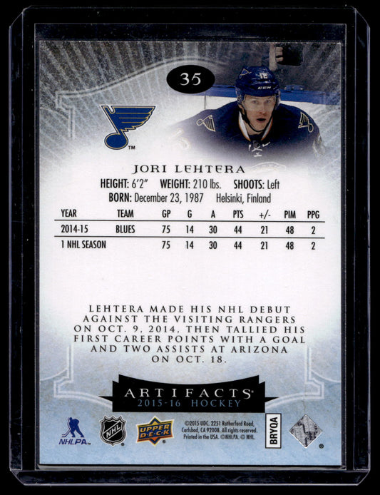 2015-16 Upper Deck Artifacts - Gold Spectrum - Jori Lehtera #96 /25