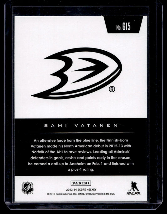 2013-14 Score - Black Hot Rookies - Sami Vatanen #615 RC