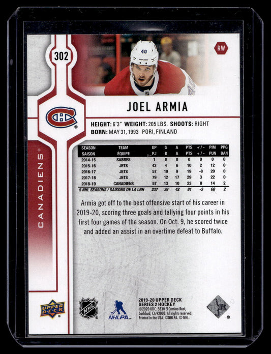 2019-20 Upper Deck - UD Exclusives - Joel Armia #302 /100