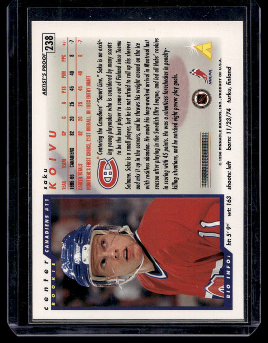 1996-97 Score - Special Artist's Proof - Saku Koivu #238