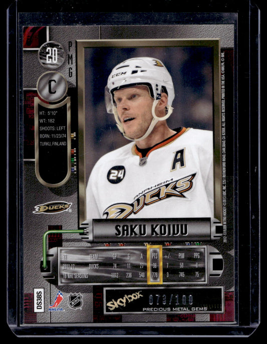 2012-13 Fleer Retro - 1997-98 Metal Universe Design - Precious Metal Gems Red - Saku Koivu #20PMG /100