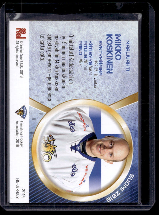2016 Sereal Team Finland Jerseys - Mikko Koskinen #FIN-JER-002 /111