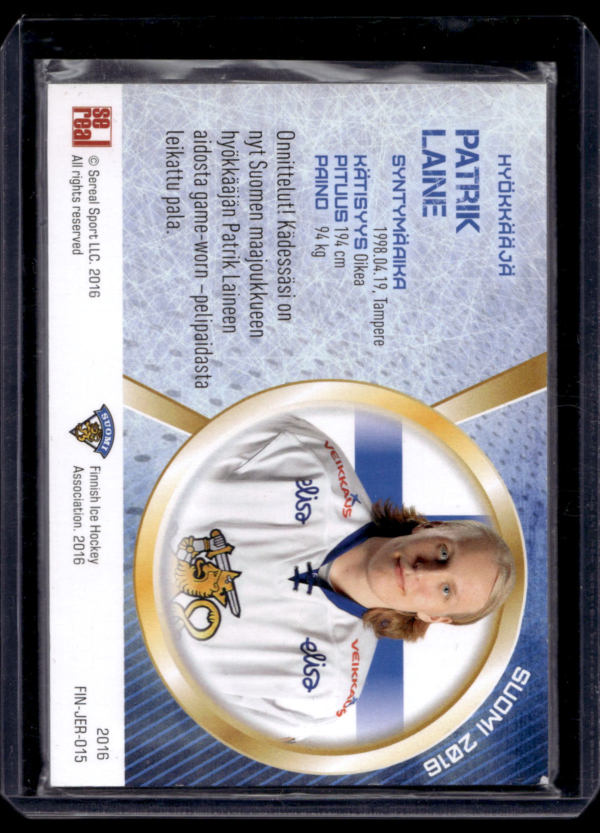 2016 Sereal Team Finland Jerseys - Patrik Laine #FIN-JER-015 /111