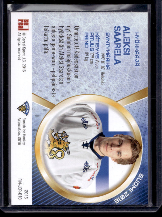 2016 Sereal Team Finland Jerseys - Aleksi Saarela #FIN-JER-018 /111