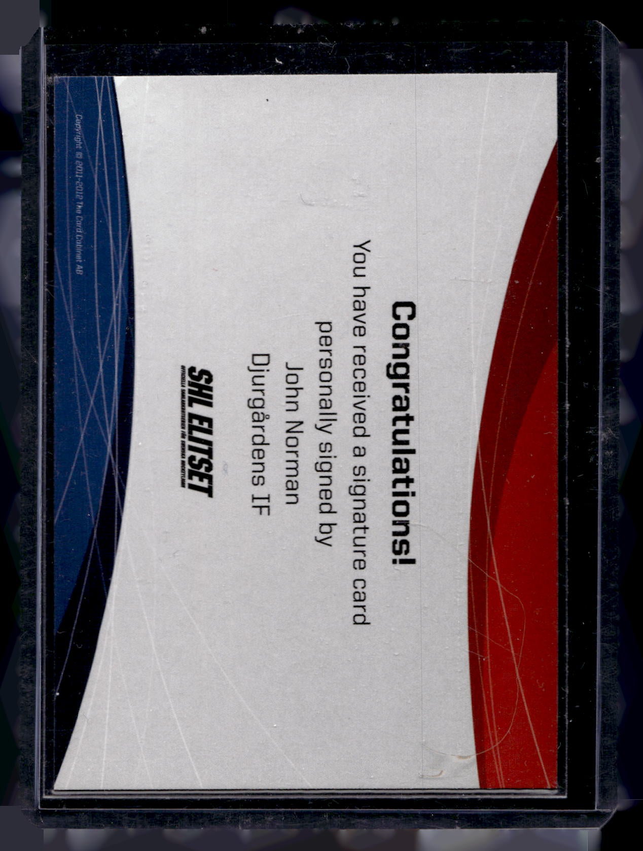 2011-12 SHL Signatures - John Norman