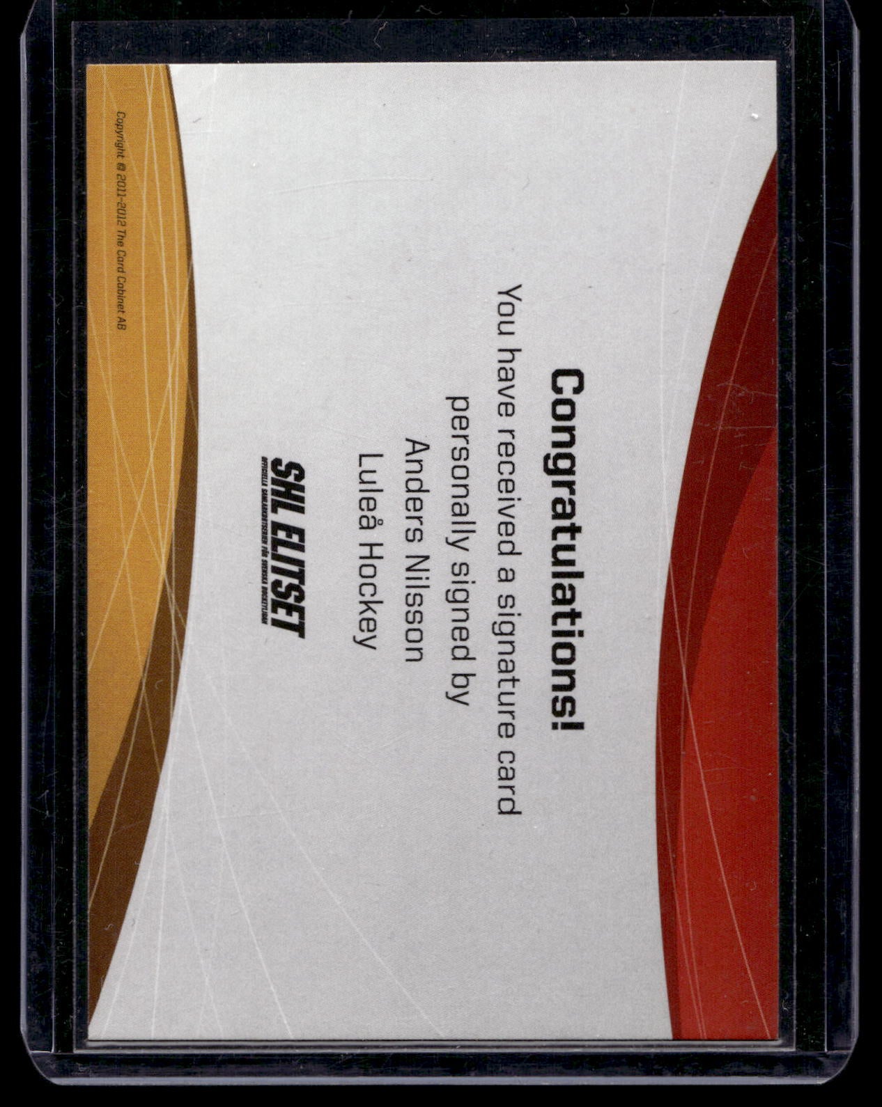 2011-12 SHL Signatures - Anders Nilsson