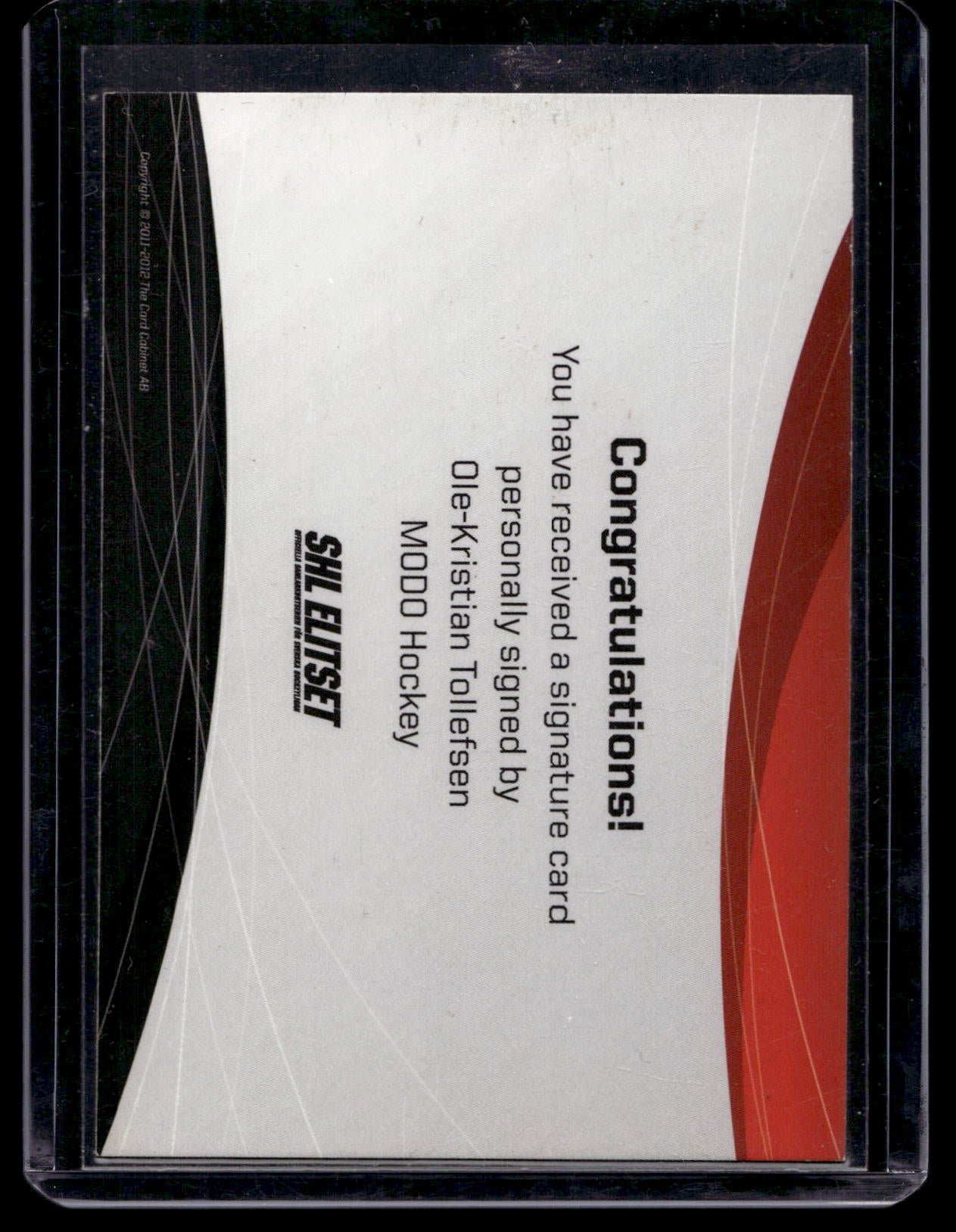 2011-12 SHL Signatures - Ole-Kristian Tollefsen