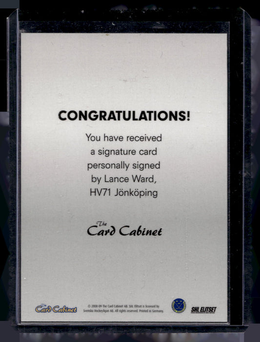 2008-09 SHL Signatures - Lance Ward
