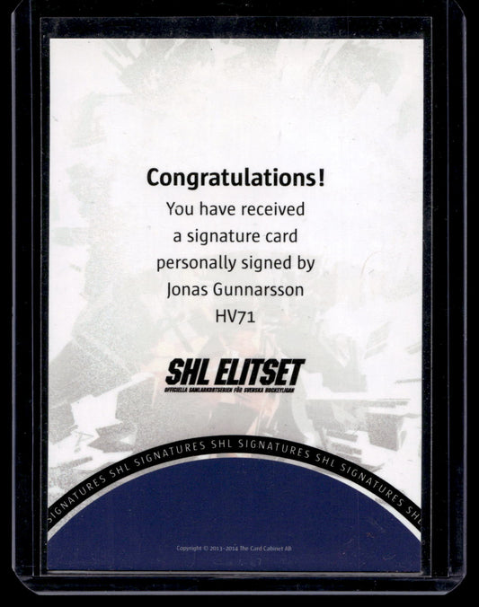 2013-14 SHL Signatures - Johan Gunnarsson