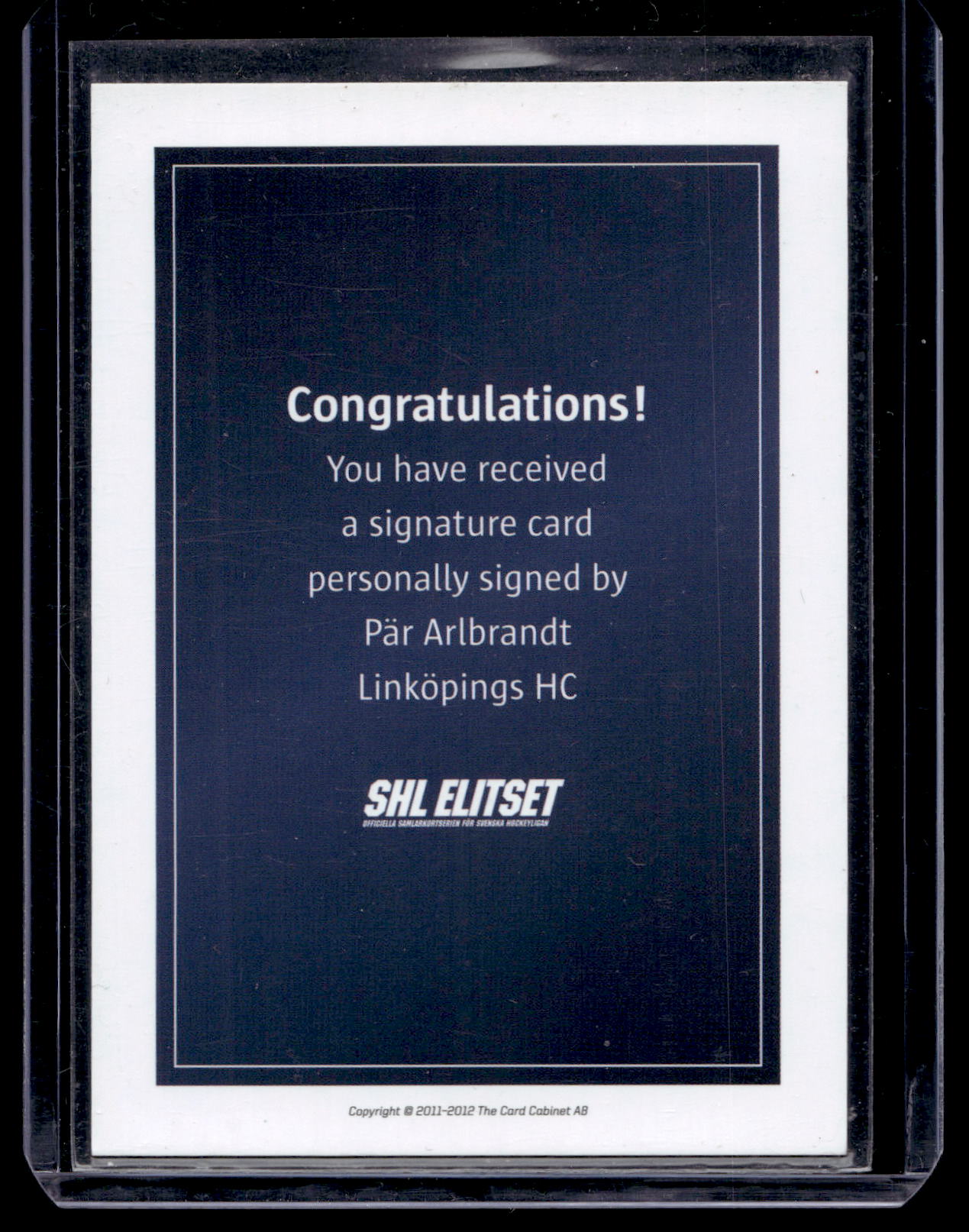 2011-12 SHL Signatures - Pär Arlbrandt