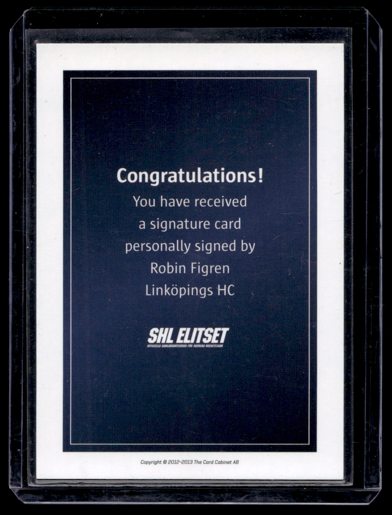 2011-12 SHL Signatures - Robin Figren