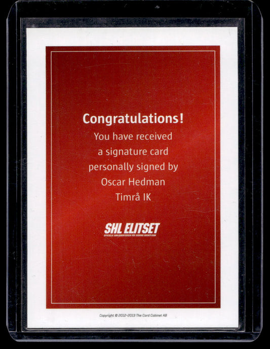 2011-12 SHL Signatures - Oscar Hedman
