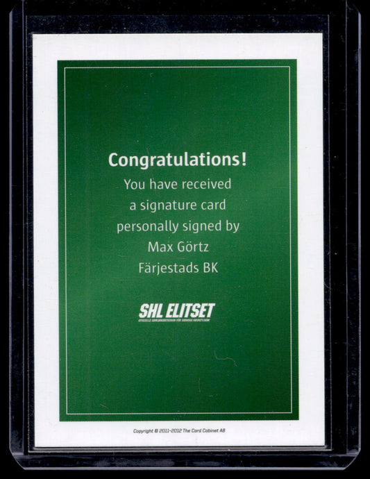 2011-12 SHL Signatures - Max Görtz