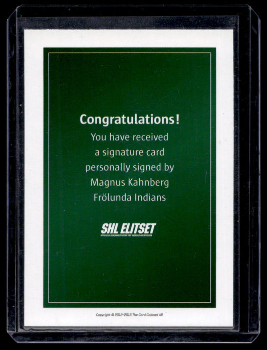 2011-12 SHL Signatures - Magnus Kahnberg
