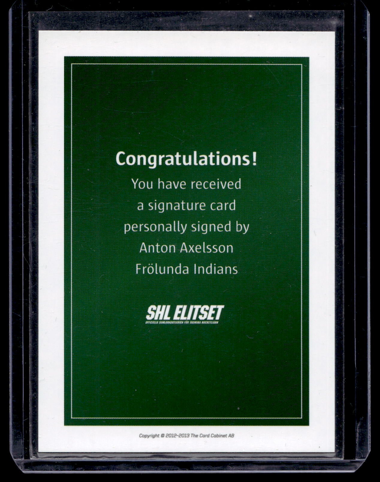 2011-12 SHL Signatures - Anton Axelsson