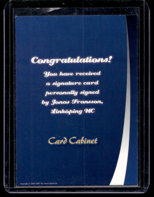 2006-07 SHL Signatures - Jonas Fransson