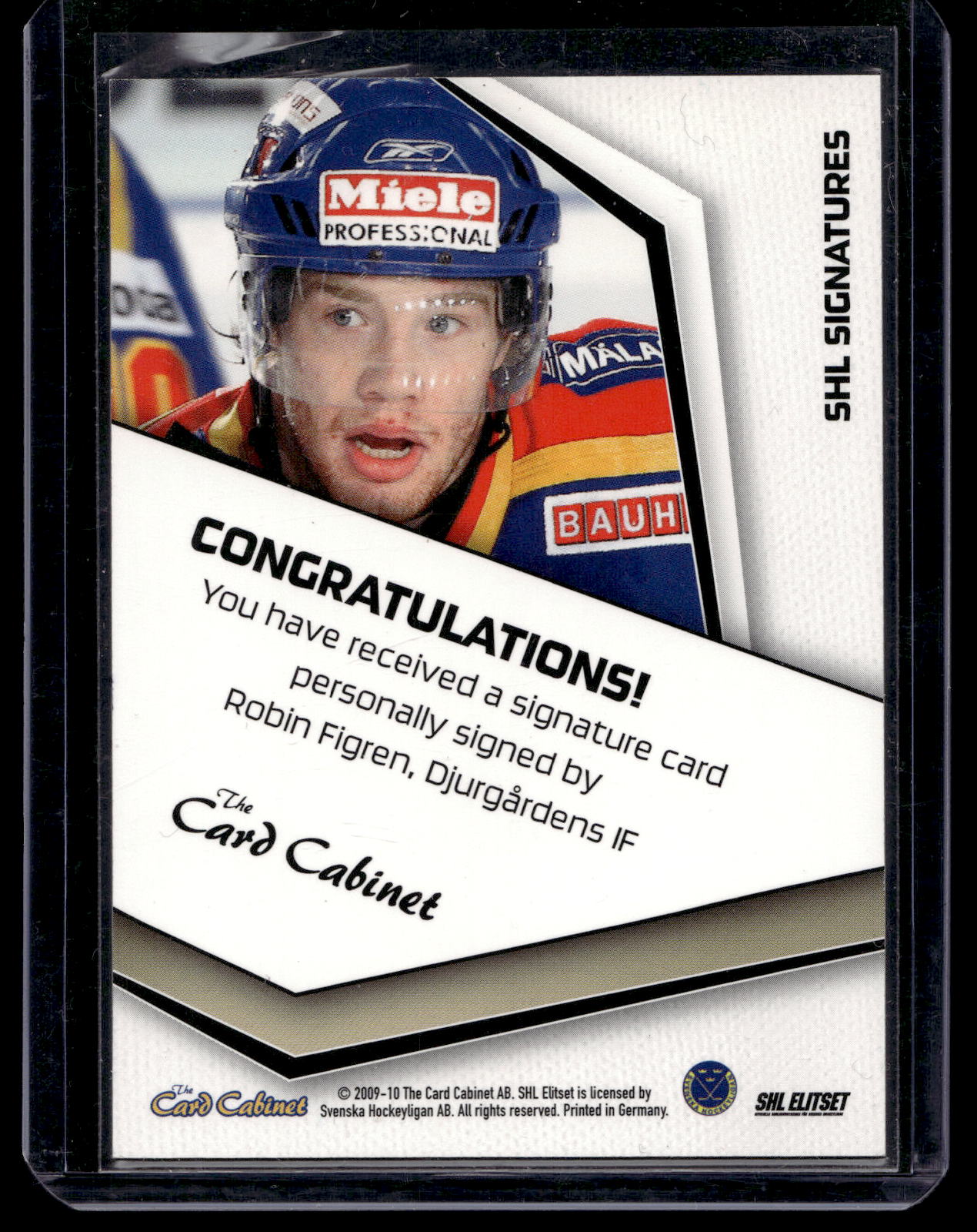 2009-10 SHL Signatures - Robin Figren