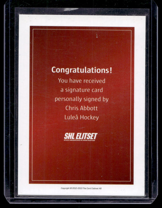 2011-12 SHL Signatures - Chris Abbott