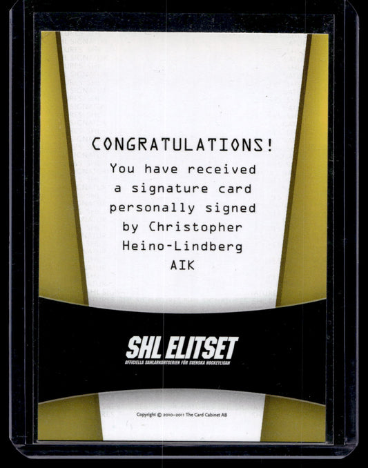 2010-11 SHL Signatures - Christopher Heino-Lindberg