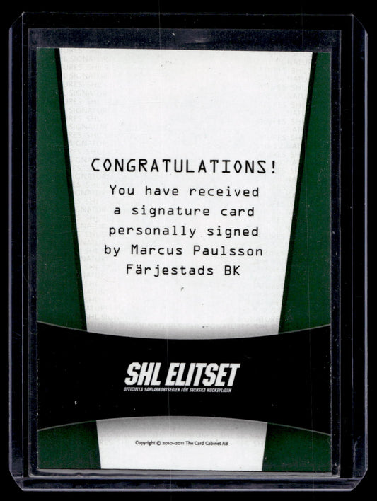 2010-11 SHL Signatures - Marcus Paulsson