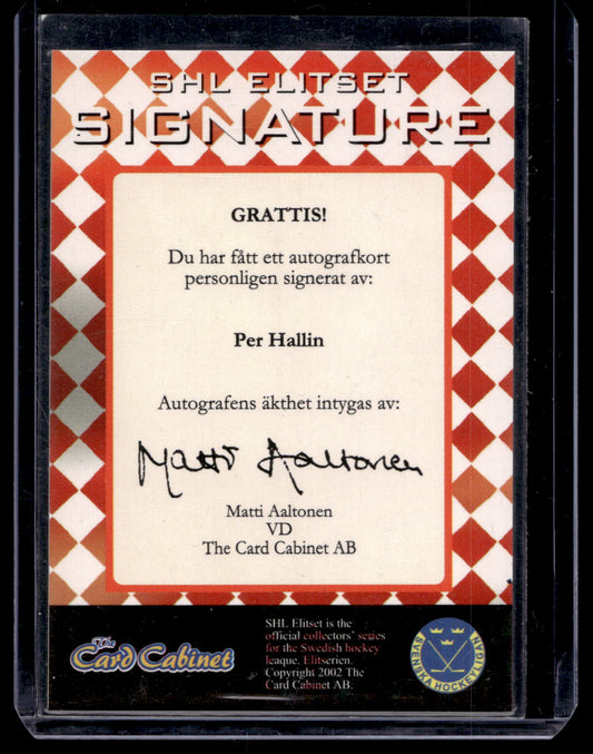 2002-03 SHL Signatures - Per Hallin