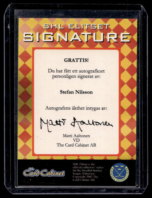 2002-03 SHL Signatures - Stefan Nilsson