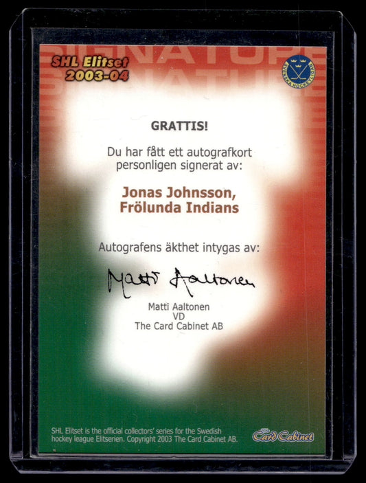 2003-04 SHL Signatures - Jonas Johnsson
