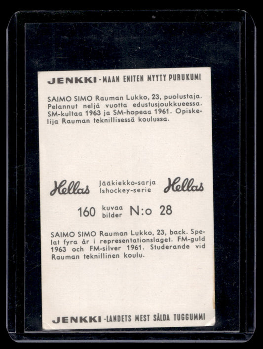 1965 Hellas Jenkki Jääkiekkosarja - Simo Saimo #28
