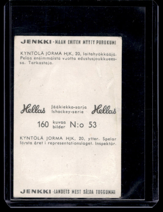 1965 Hellas Jenkki Jääkiekkosarja - Jorma Kyntölä #53