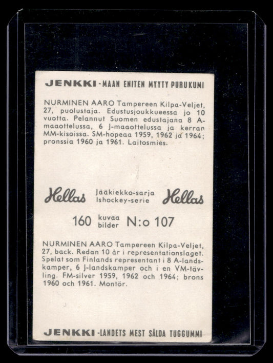 1965 Hellas Jenkki Jääkiekkosarja - Aaro Nurminen #107