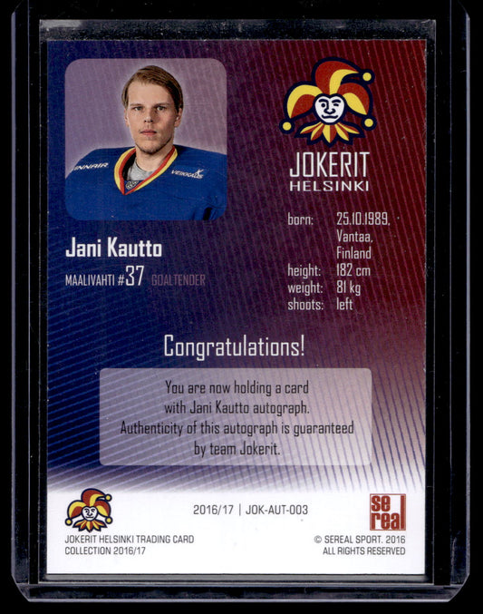2016-17 Sereal Jokerit Autograph - Jani Kautto #JOK-AUT-003 /50