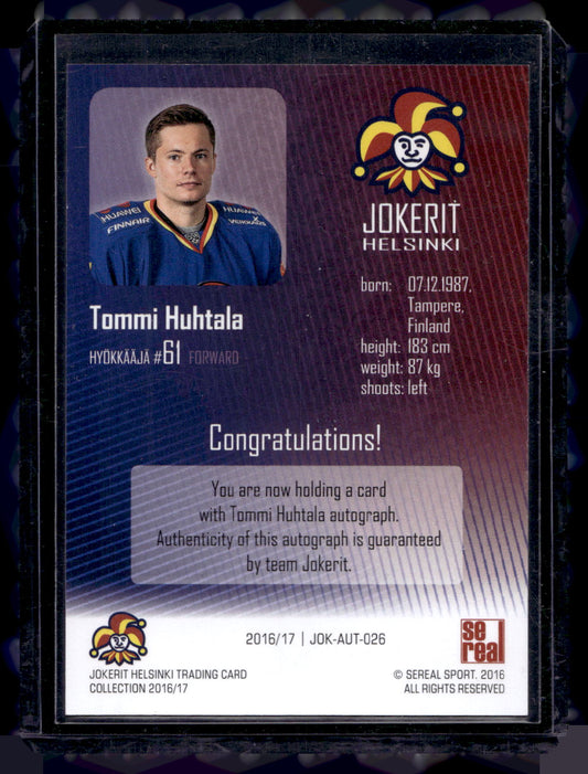 2016-17 Sereal Jokerit Autograph - Tommi Huhtala #JOK-AUT-026 /50
