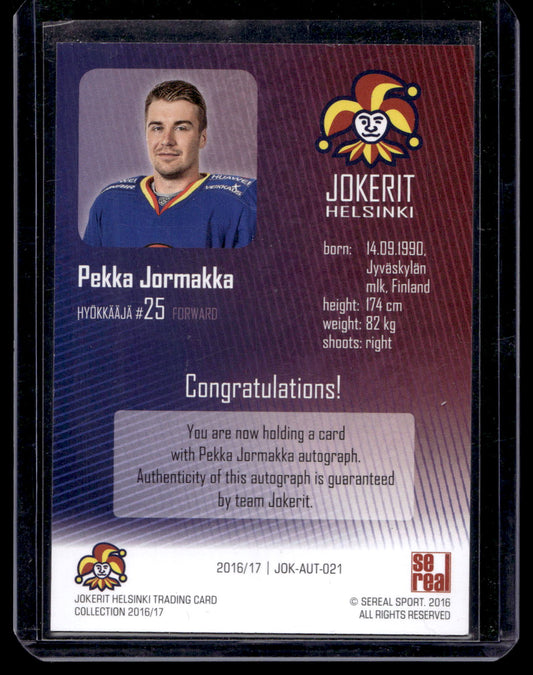 2016-17 Sereal Jokerit Autograph - Pekka Jormakka #JOK-AUT-021 /50