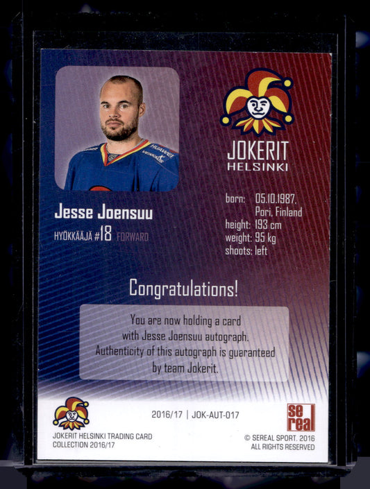 2016-17 Sereal Jokerit Autograph - Jesse Joensuu #JOK-AUT-017 /50