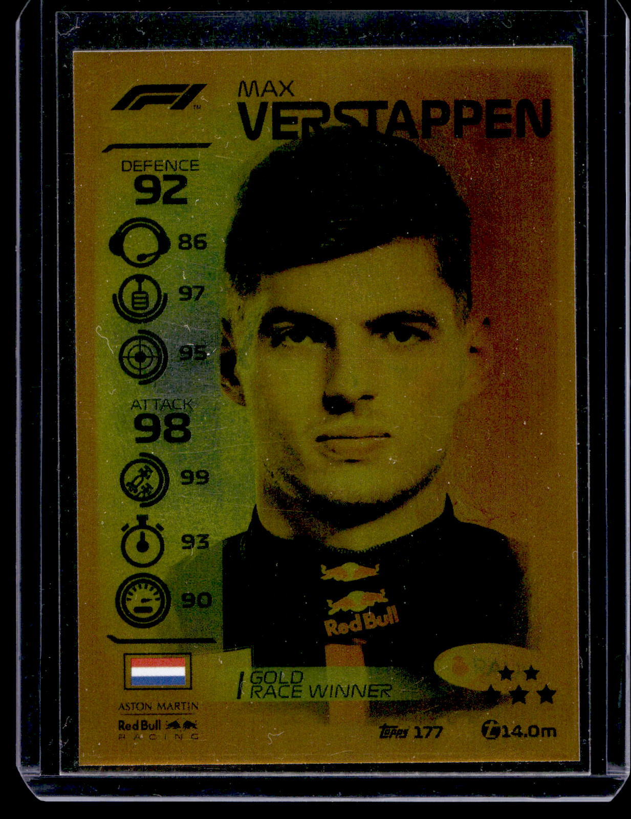 2020 Topps F1 Turbo Attax - Gold Race Winner - Max Verstappen #177 RY