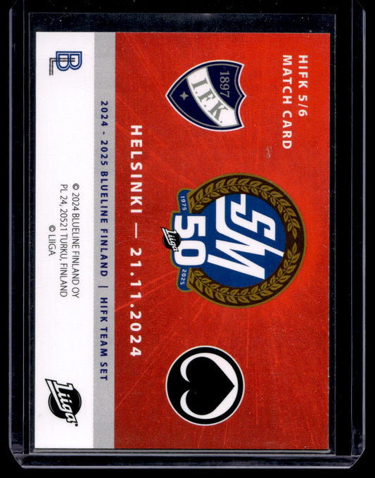 2024-25 Blueline HIFK Team Set - Match Card - Leo Komarov #5